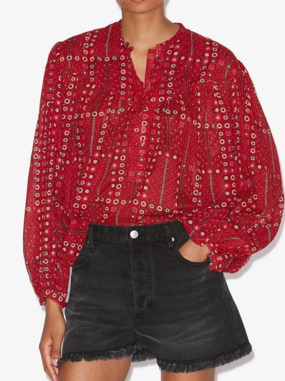 Isabel Marant Salika Printed Blouse Size 34